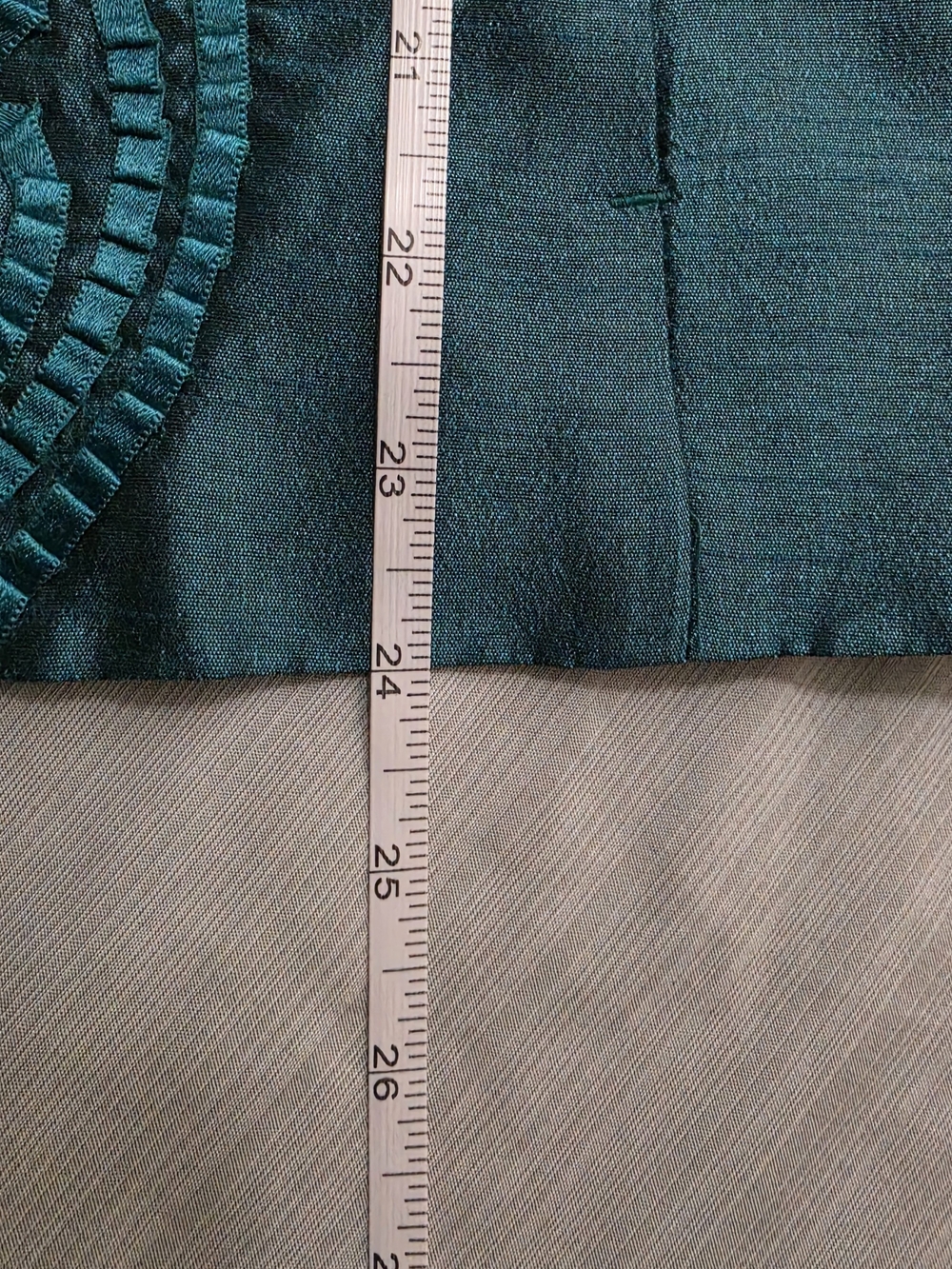 Chico's Teal Embellished Satin-Blend Jacket - Picture 11 of 12